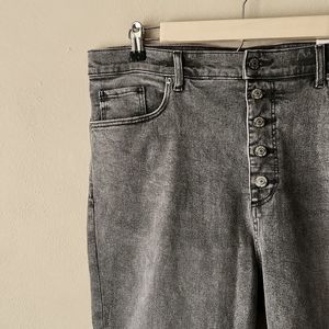 NWT Loft 16/33 Grey High Rise Button Fly Skinny Jeans